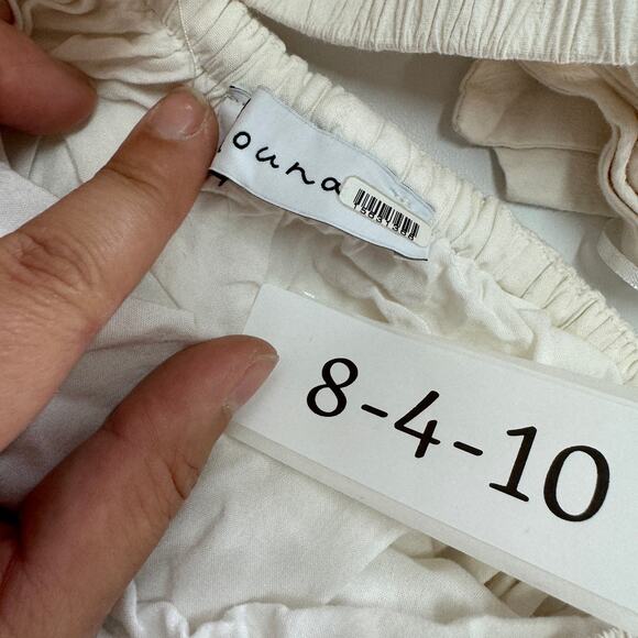 Louna‎ Romper Womens Medium White Tie Back Criss Cross Cotton Blend - Picture 7 of 16